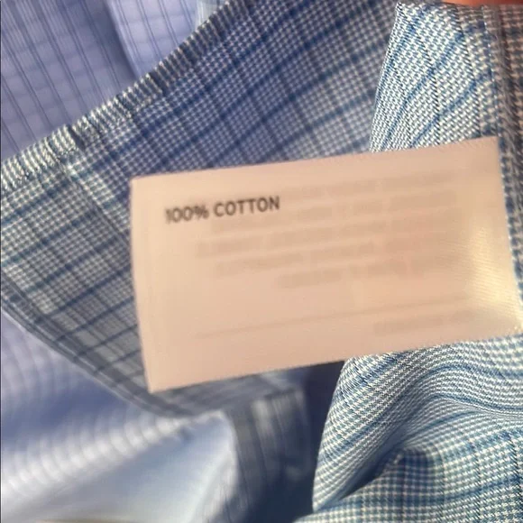 Duluth Trading Co Men's XL Blue & White Plaid Relaxed Fit Button Down Shirt - Picture 4 of 7